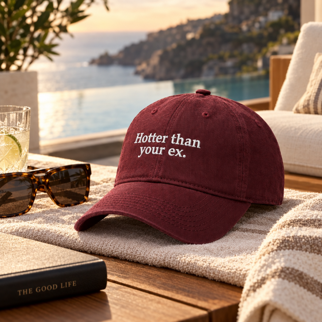 Hotter Than Your Ex. - Embroidered Cotton Cap