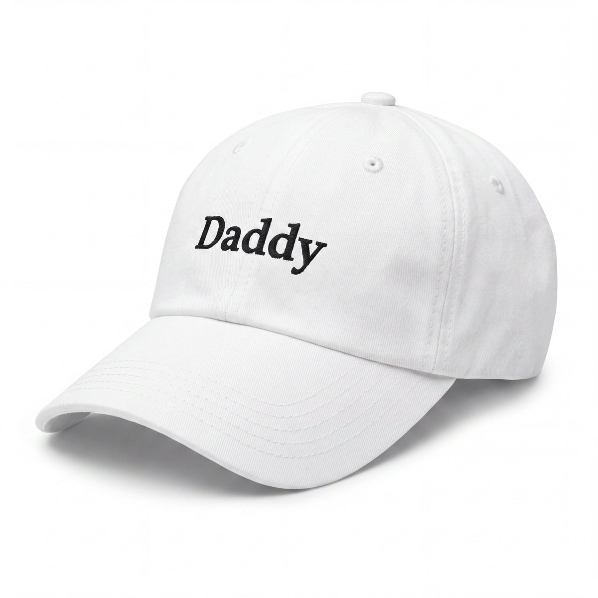 Daddy embroidered white baseball cap - No Hat No Play